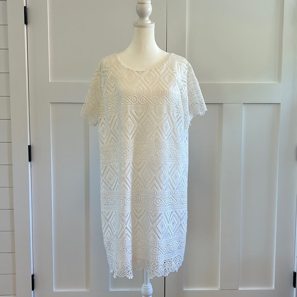 White Lace Shift Dress